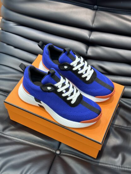 Hermes high-end men's fashion blue and black casual breathable simple sports shoes - Image 4