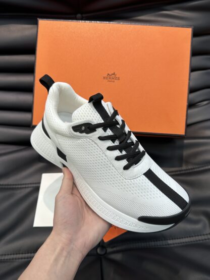 Hermes men's white comfortable breathable simple casual sports shoes - Image 4