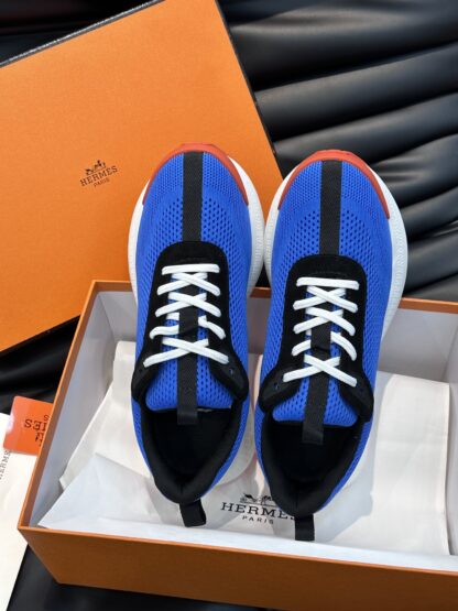 Hermes men's blue and white comfortable breathable simple casual sports shoes - Image 4