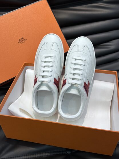 Hermès men's lightweight low-top white and red casual sports shoes - Image 4