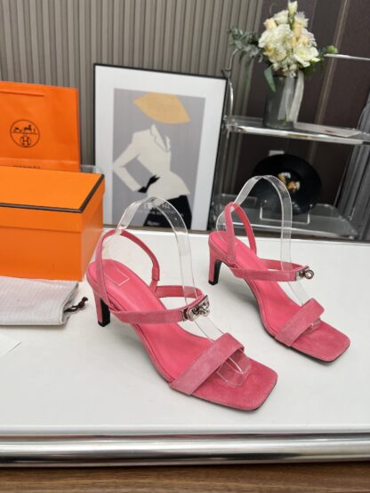 Hermès handmade pink stiletto sandals - Image 4