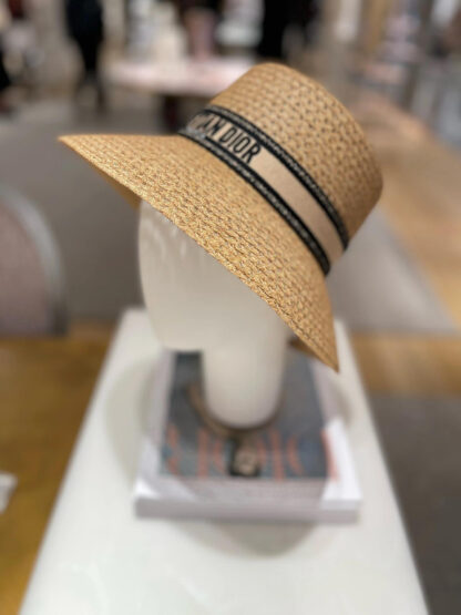 Dior embroidered logo wide brim design fashionable cool straw hat - Image 5
