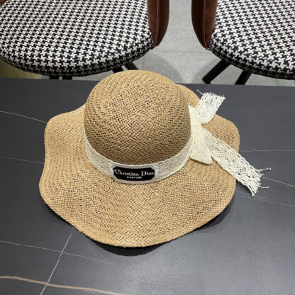 Dior Bow Straw Sun Hat - Image 5