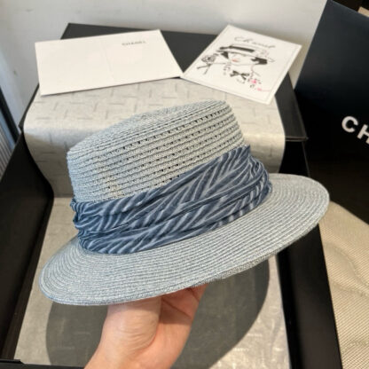 Louis Vuitton Gold and Straw Hat - Image 4