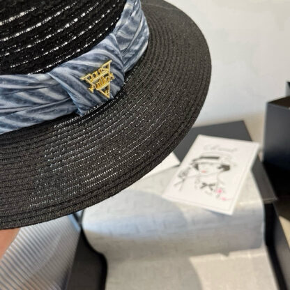 Louis Vuitton Gold and Straw Hat - Image 4