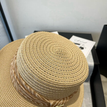 Louis Vuitton Gold and Straw Hat - Image 4