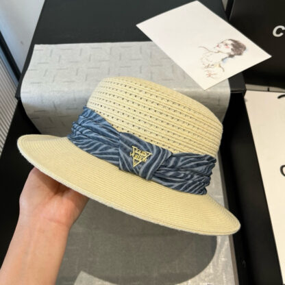 Louis Vuitton Gold and Straw Hat - Image 4