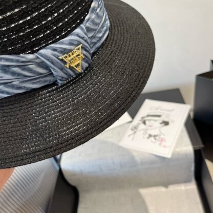 Louis Vuitton Gold and Straw Hat - Image 4