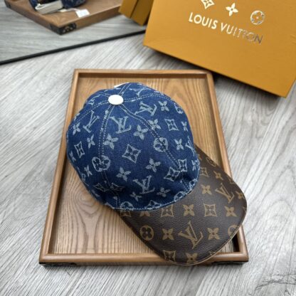 Louis Vuitton Denim and Leather Baseball Cap - Image 4