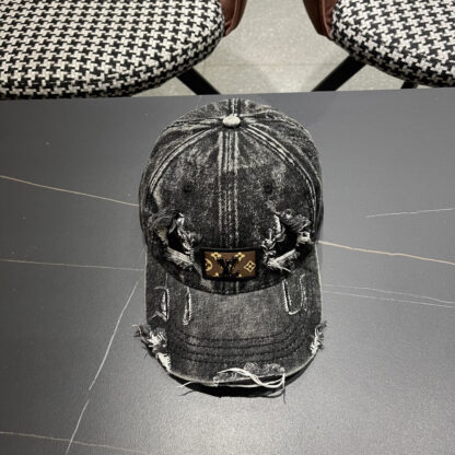 Louis Vuitton denim ripped baseball cap - Image 4