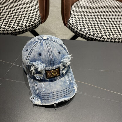 Louis Vuitton denim ripped baseball cap - Image 5