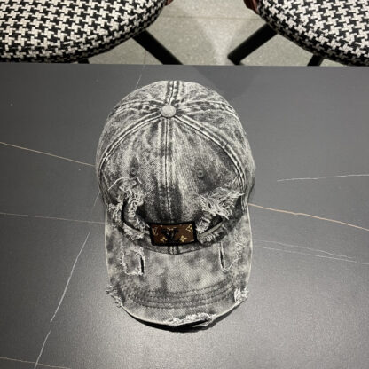 Louis Vuitton denim ripped baseball cap - Image 4
