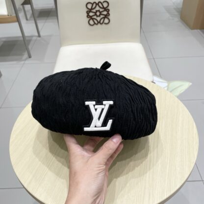 Louis Vuitton Japanese retro simple versatile pleated beret flat cap - Image 4