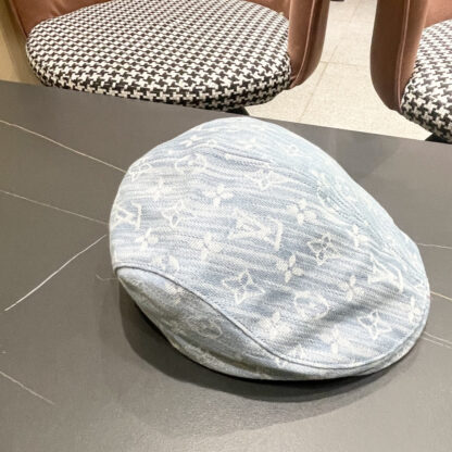 Louis Vuitton fashionable versatile denim jacquard beret breathable sun hat - Image 4