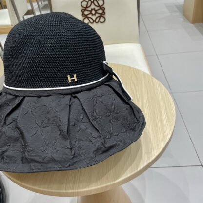 Hermès new summer knitted bow sun hat - Image 4
