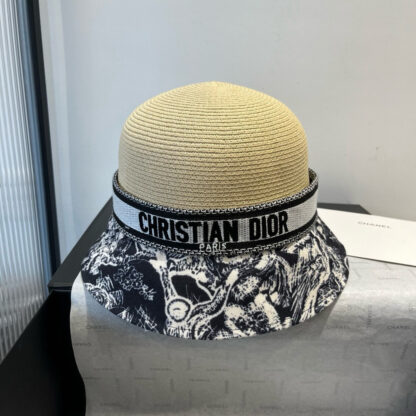 Dior fashion old flower pot hat straw hat - Image 5
