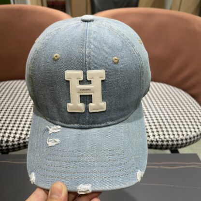 Hermes Fashion Denim Baseball Cap - Image 4