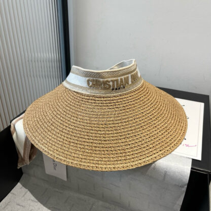 Dior scarf sun hat with large brim - Image 5