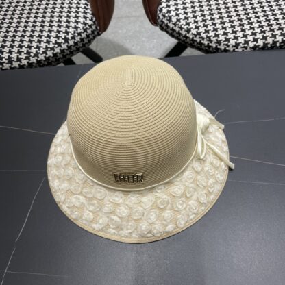 Dior small flower rose straw bucket hat - Image 5