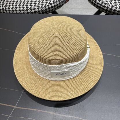 Hermès new flat straw hat - Image 4