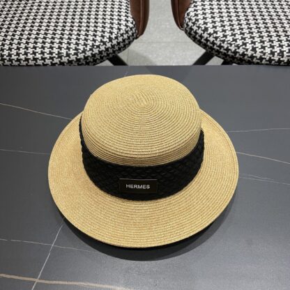 Hermès new flat straw hat - Image 4