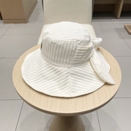 Hermès striped bow casual bucket hat - Image 2