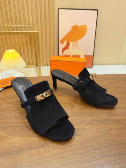 Hermès new handmade black stiletto sandals - Image 2