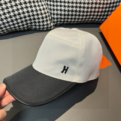 Hermes color matching breathable canvas baseball cap - Image 4