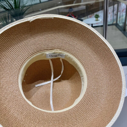 Dior casual large brim straw sun hat - Image 5
