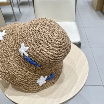 Chanel Handmade Straw Flower Sun Hat - Image 3