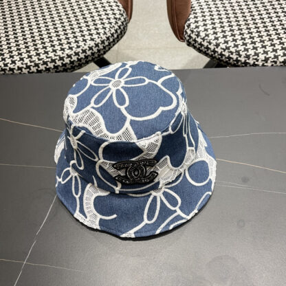 Chanel Spring and Summer Fashion All-match Embroidered Flower Bucket Hat - Image 4
