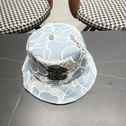 Chanel Spring and Summer Fashion All-match Embroidered Flower Bucket Hat - Image 4