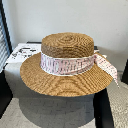 Dior silk ribbon flat hat - Image 5