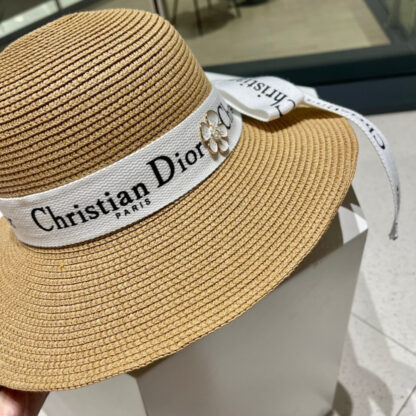Dior straw visor bucket hat - Image 5