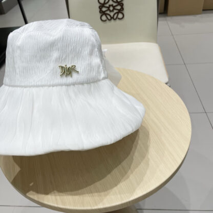 Dior big bow pleated design versatile bucket hat - Image 5