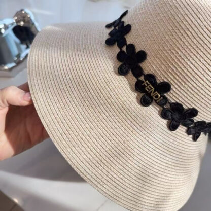 Fendi Fashion Wide Brim Straw Hat - Image 5