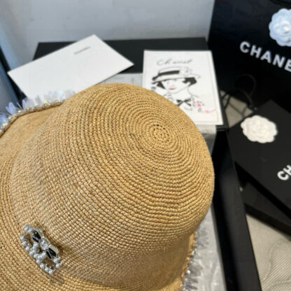 Chanel hand-woven raffia hat - Image 4