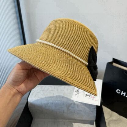 Chanel Pearl Bow Basin Hat - Image 4