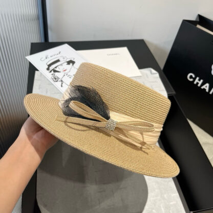 Chanel Flat Top Tulle Accessories Hat - Image 4