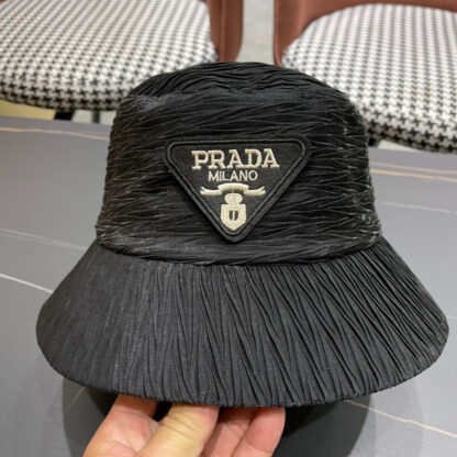 Prada large brim embroidered sun hat - Image 4