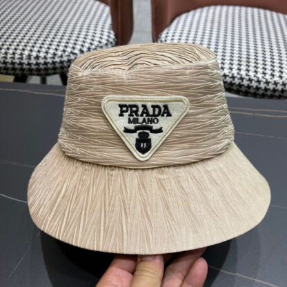 Prada large brim embroidered sun hat - Image 4