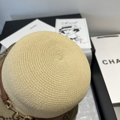 Gucci leather belt style straw hat - Image 4