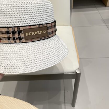 Burberry Casual Simple Bucket Hat Sunshade Straw Hat - Image 5