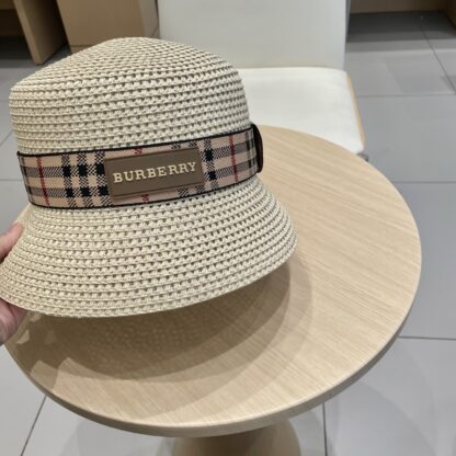Burberry Casual Simple Bucket Hat Sunshade Straw Hat - Image 5