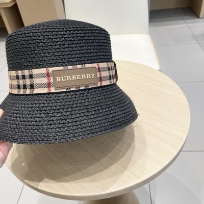 Burberry Casual Simple Bucket Hat Sunshade Straw Hat - Image 5