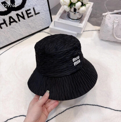 Miu Miu pleated shapely satin bucket hat - Image 5