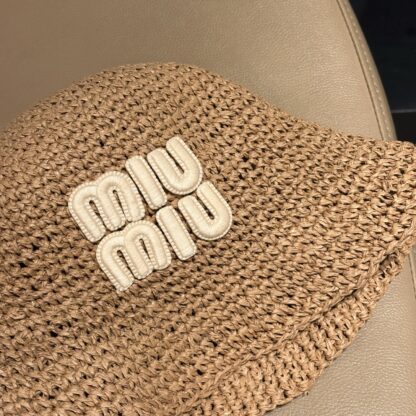 Miu Miu Woven Hollow Bucket Hat - Image 5