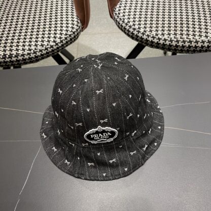 Prada Bow Denim Bucket Hat - Image 4
