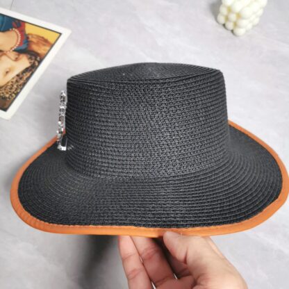 Yves Saint Laurent popular flat top straw hat - Image 4