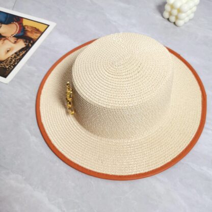 Yves Saint Laurent popular flat top straw hat - Image 4